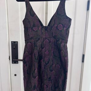 JAYGODFREY purple snake print Sleeveless V-neck Sheath Dress